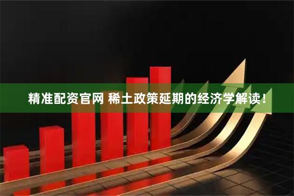 精准配资官网 稀土政策延期的经济学解读!