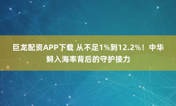 巨龙配资APP下载 从不足1%到12.2%！中华鲟入海率背后的守护接力