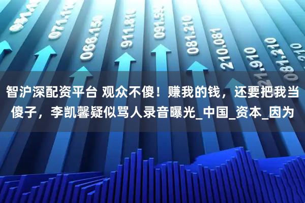 智沪深配资平台 观众不傻！赚我的钱，还要把我当傻子，李凯馨疑似骂人录音曝光_中国_资本_因为