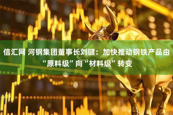 信汇网 河钢集团董事长刘键：加快推动钢铁产品由“原料级”向“材料级”转变