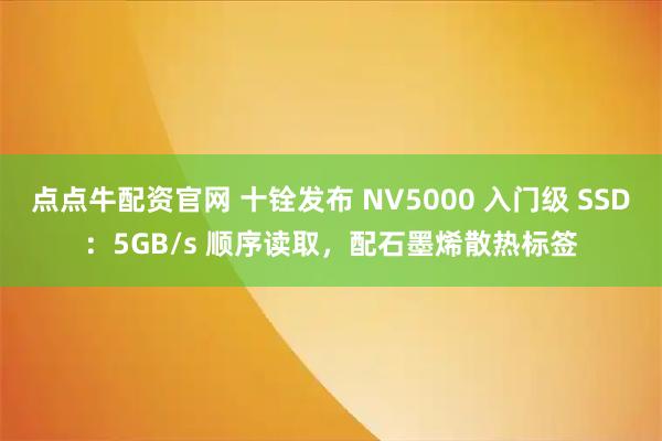 点点牛配资官网 十铨发布 NV5000 入门级 SSD：5GB/s 顺序读取，配石墨烯散热标签